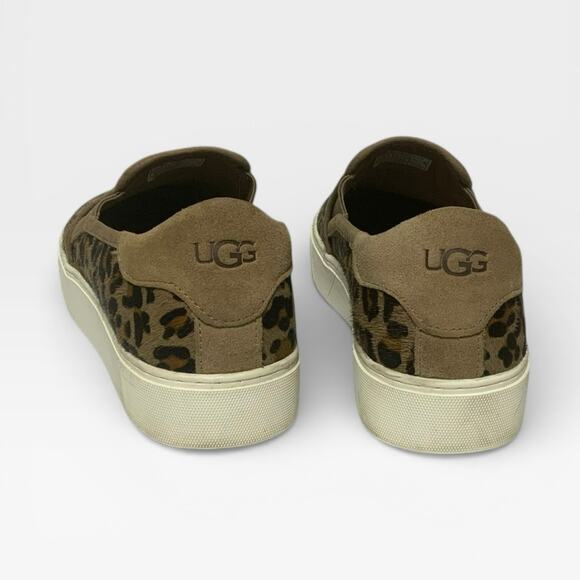 UGG Women’s Jass Exotic Slip-On Leopard Print Cow Hair Sneakers Size 11 M - Picture 5 of 10
